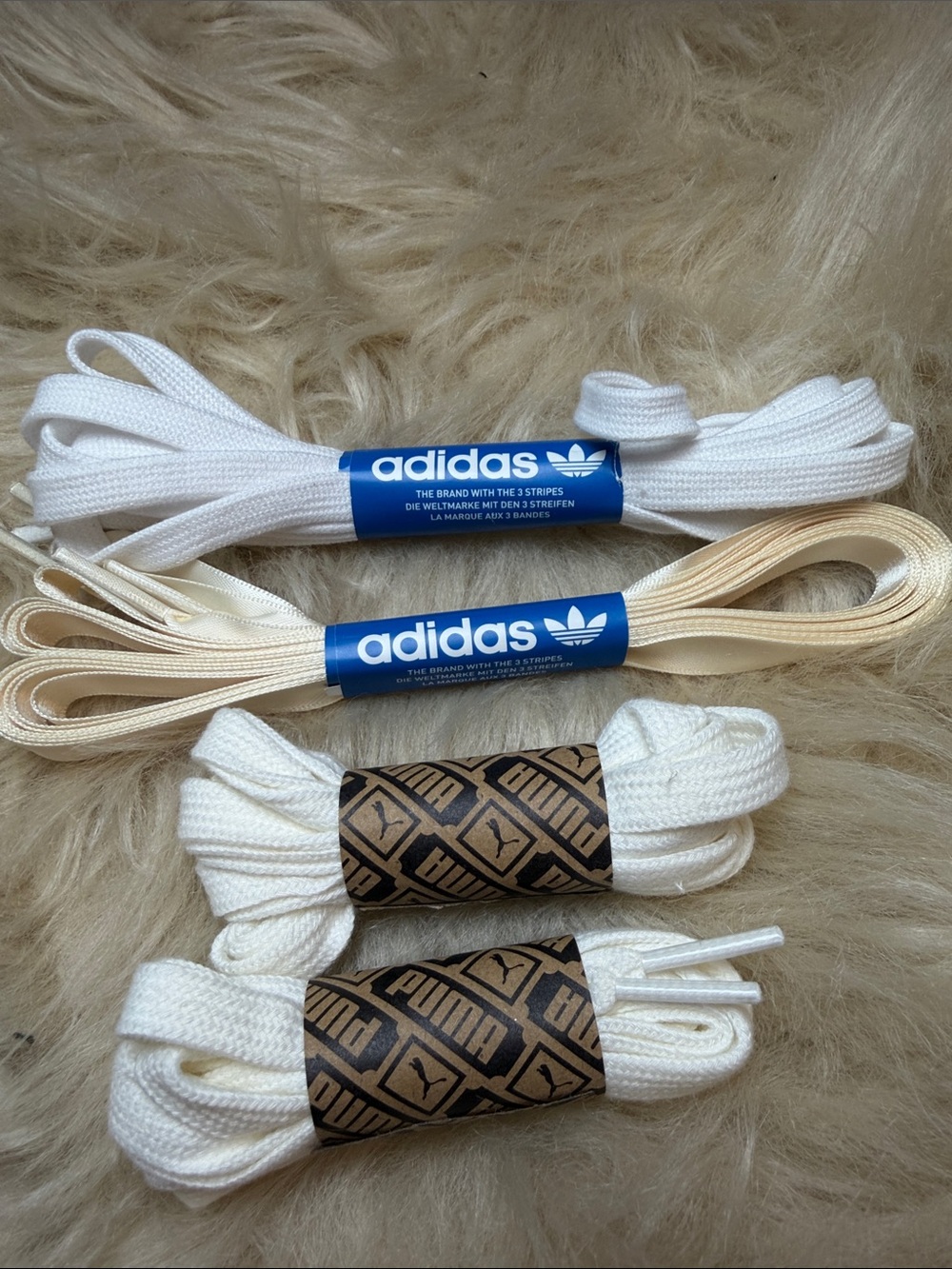 4 pack - ADIDAS and Puma Shoelaces-  Satin and regular